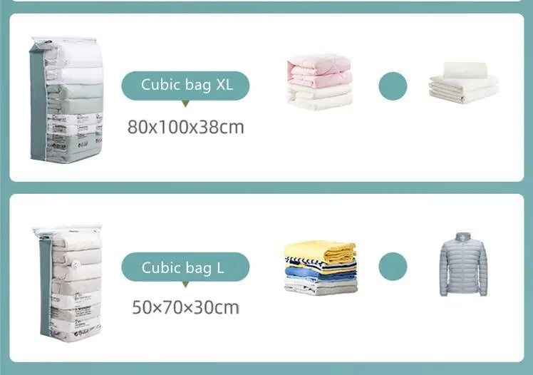 No Need Pump Vacuum Bags Large Plastic Storage Bags for Storing Clothes blankets Compression Empty Bag Covers Travel Accessories