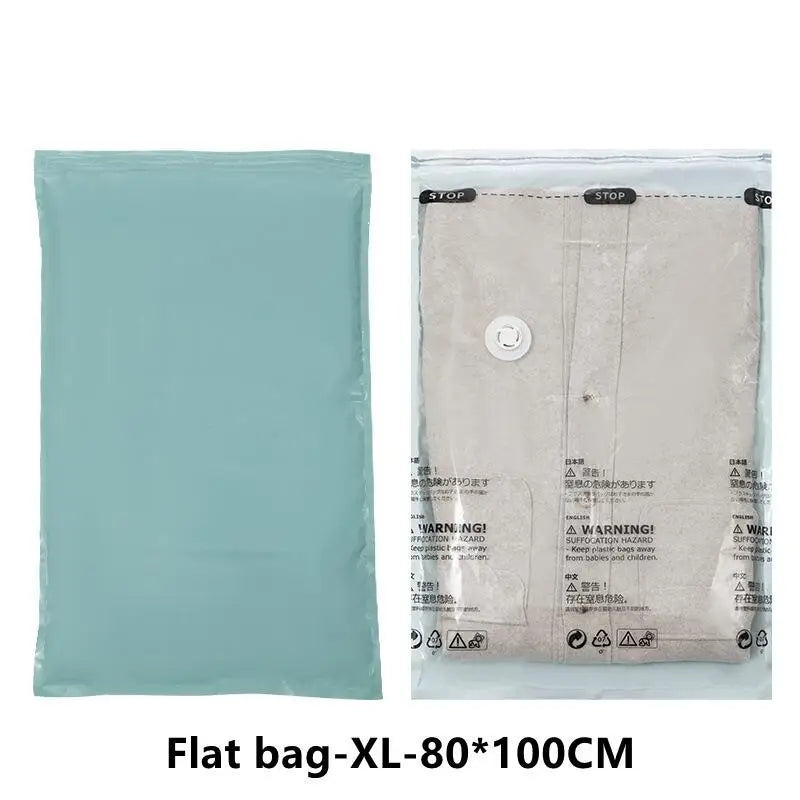 No Need Pump Vacuum Bags Large Plastic Storage Bags for Storing Clothes blankets Compression Empty Bag Covers Travel Accessories