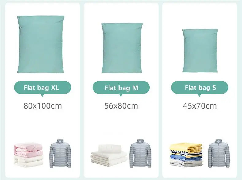 No Need Pump Vacuum Bags Large Plastic Storage Bags for Storing Clothes blankets Compression Empty Bag Covers Travel Accessories