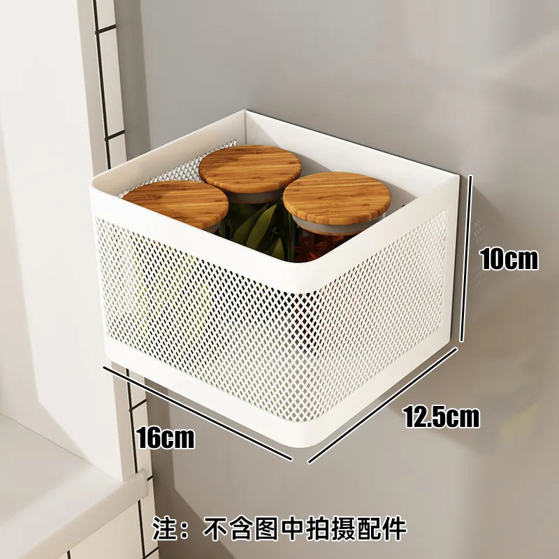 Magnetic Kitchen Refrigerator Side Storage Rack | Wall-Mounted Basket for Seasoning and Household Organization